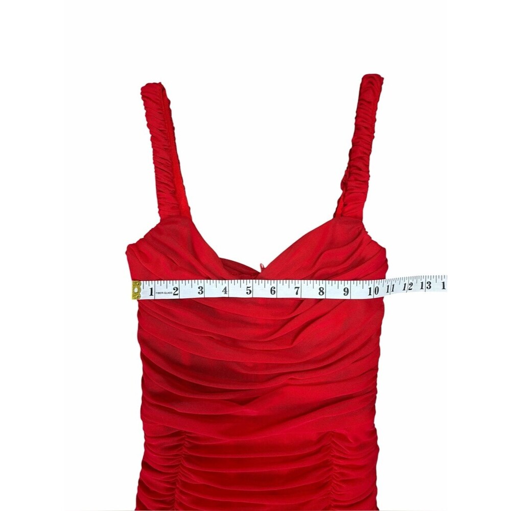 Lulus Red Ruched Bodycon Midi Dress – XS - Picture 5 of 6